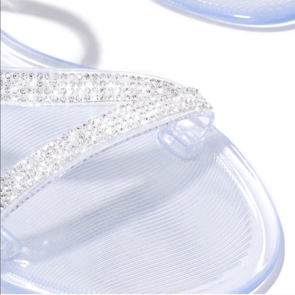 Clear Jelly Rhinestone Flat Sandal - Picture 6 of 8